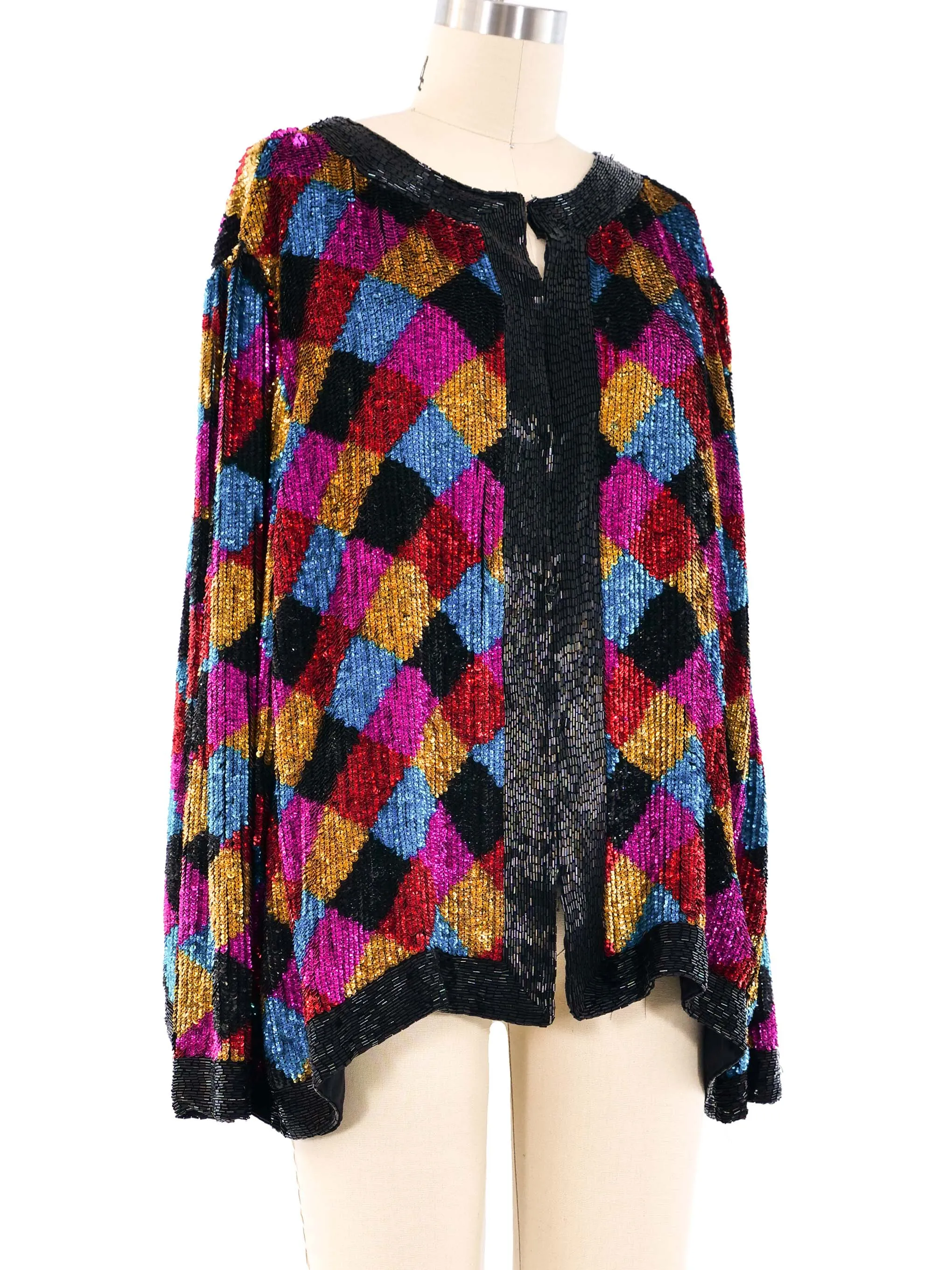 Rainbow Checkered Sequin Jacket