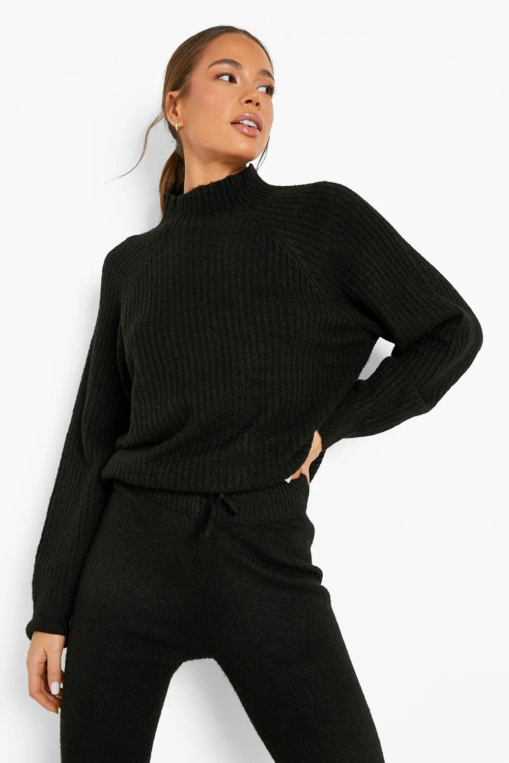 Recycled Soft Knit High Neck Sweater