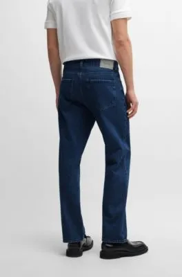 Relaxed-fit jeans in blue rigid denim