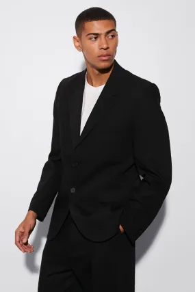 Relaxed Fit Single Breasted Suit Jacket