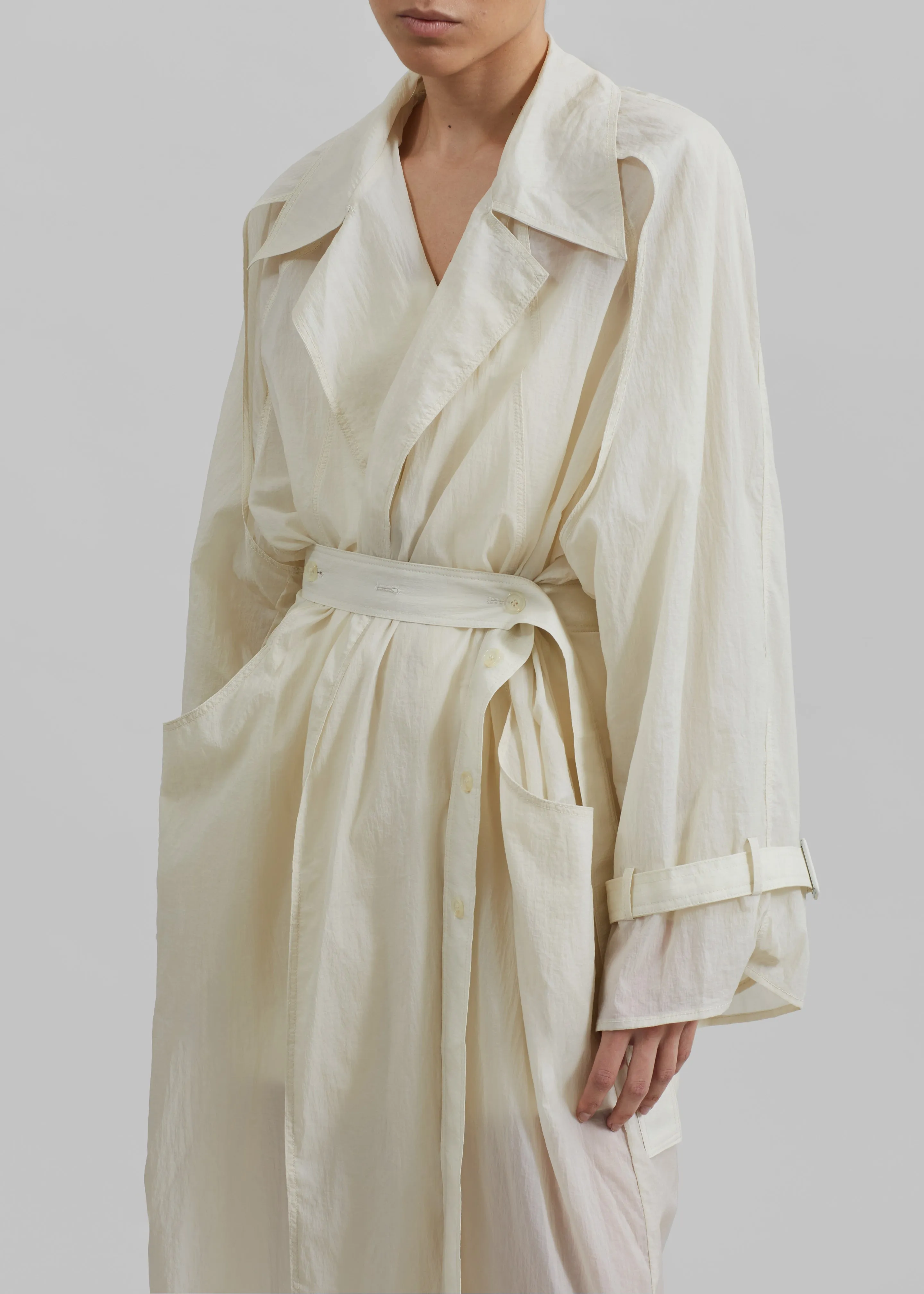 Sal Trench Coat - Ivory