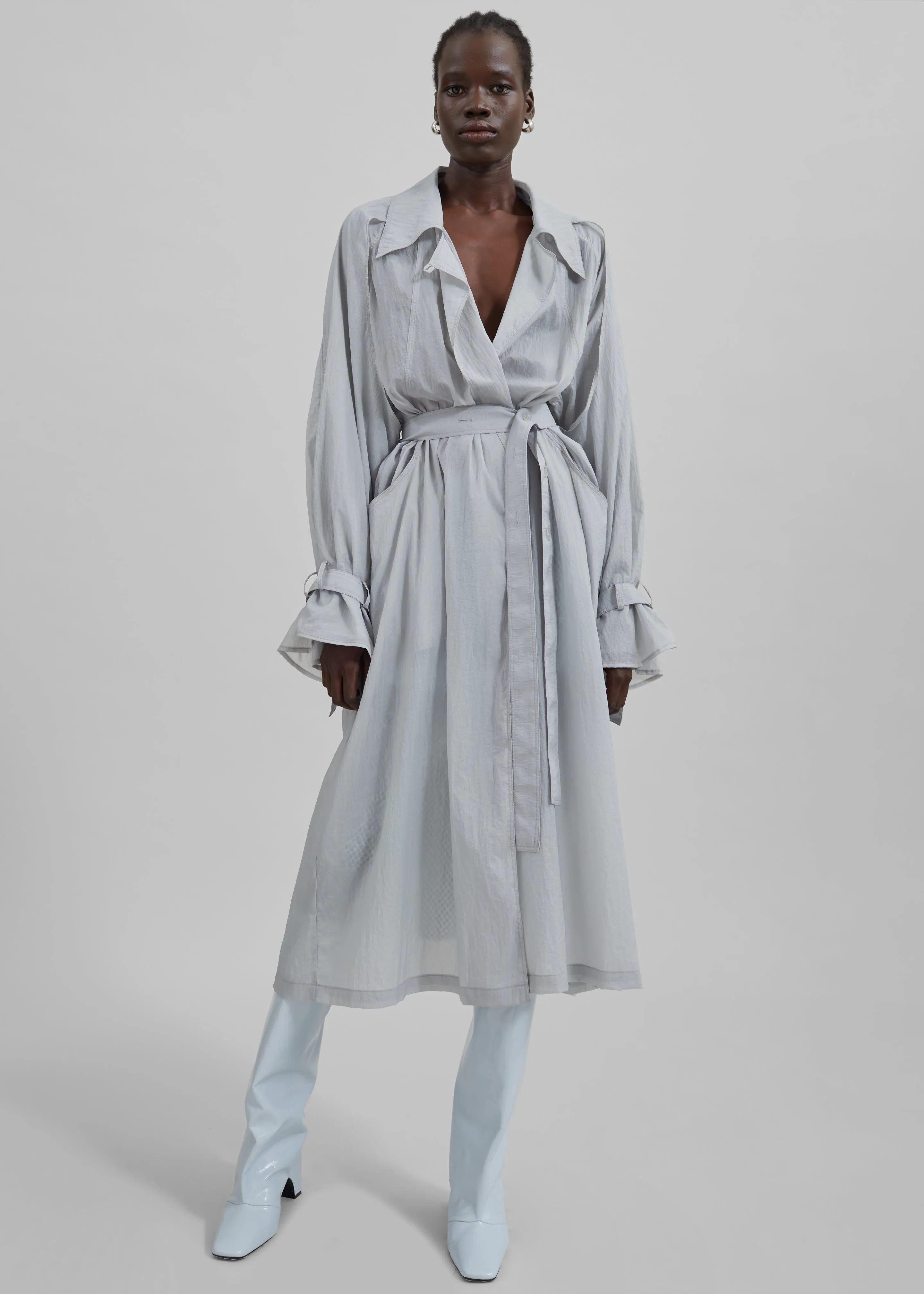 Sal Trench Coat - Light Grey