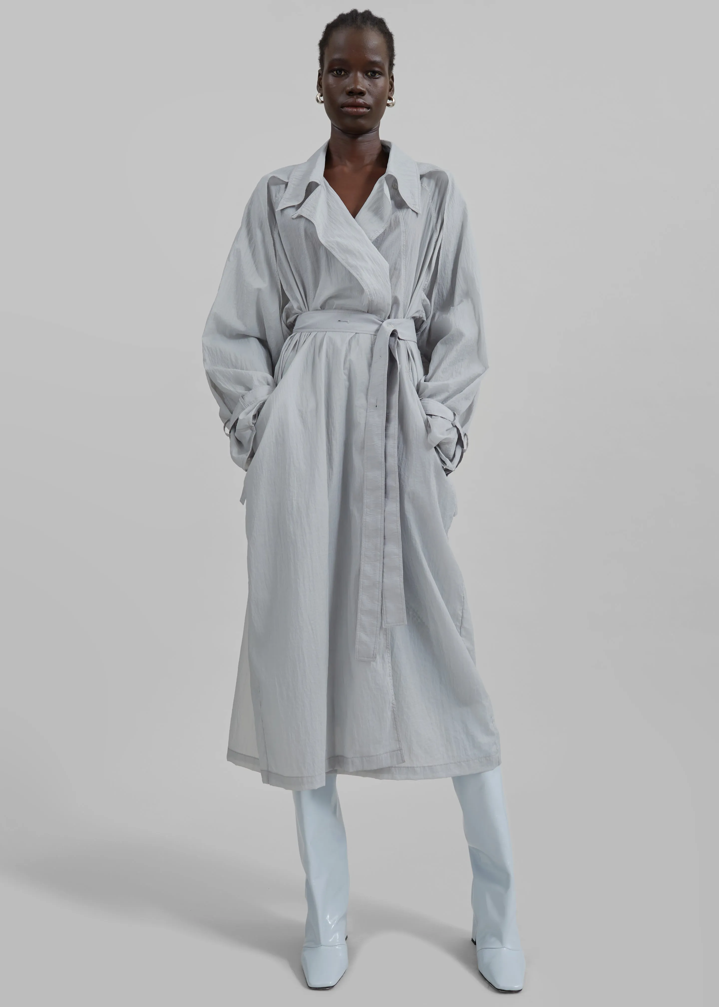 Sal Trench Coat - Light Grey