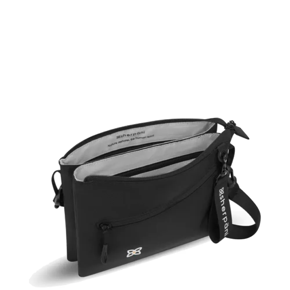 Sherpani Zoom Dual Pouch Crossbody Bag in Raven Black