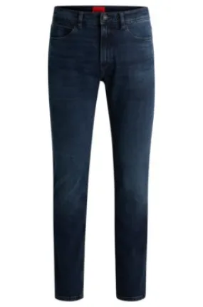 Slim-fit jeans in blue-black stretch denim