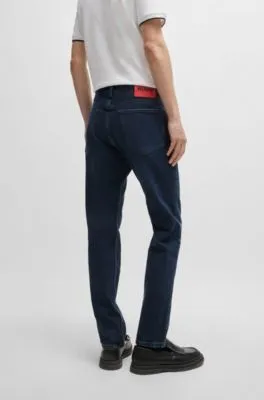 Slim-fit jeans in blue-black stretch denim