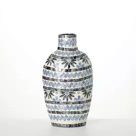 Small Blue & White Capiz Vase