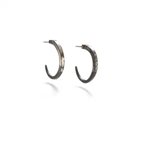 Small White Gold Dust Hoops