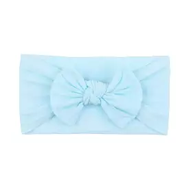 Soft Solid Colour Nylon Baby Headband in Sky