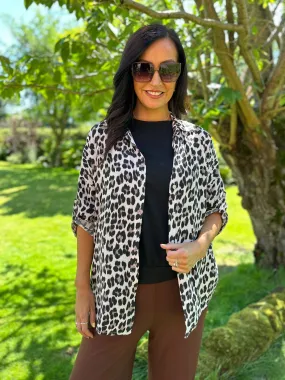 Stone Tie Front Leopard Print Blouse Sophie