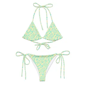 STRING BIKINI SET ECO -GARDEN PARTY SKY BLUE FLORALS