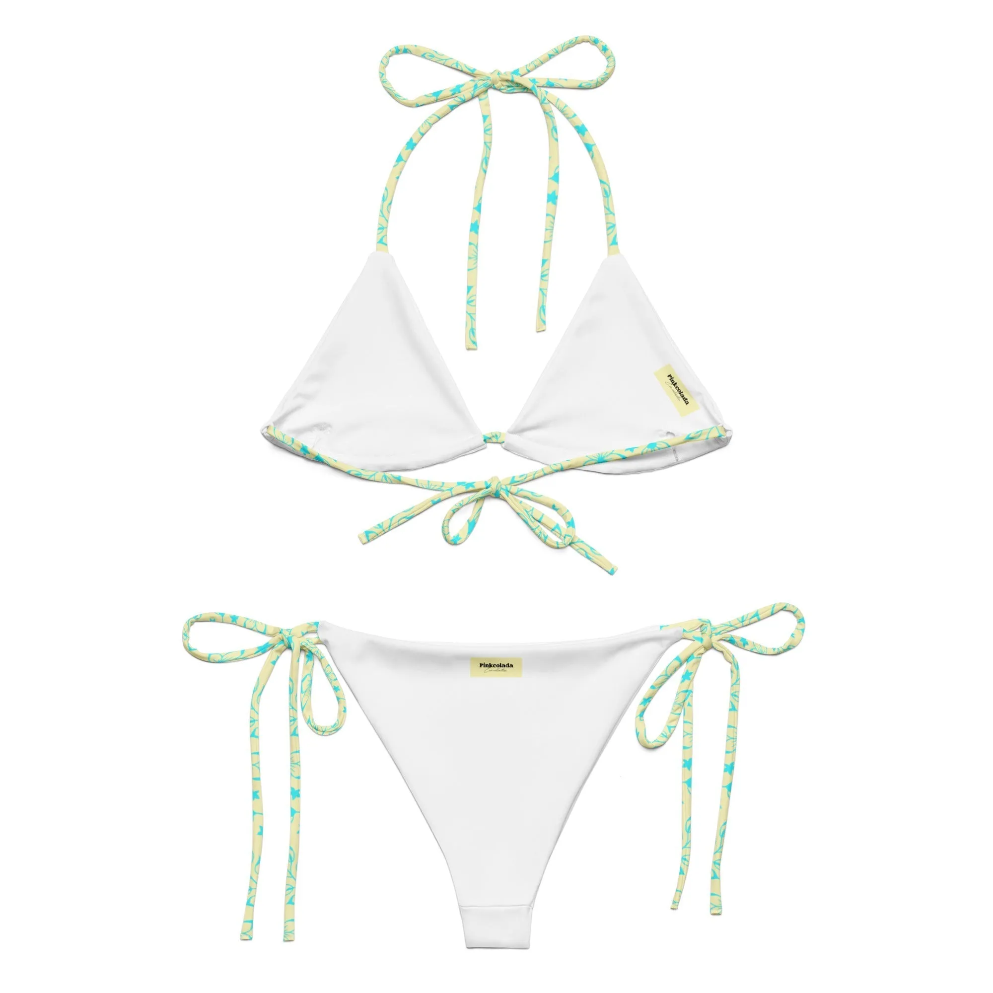 STRING BIKINI SET ECO -GARDEN PARTY SKY BLUE FLORALS