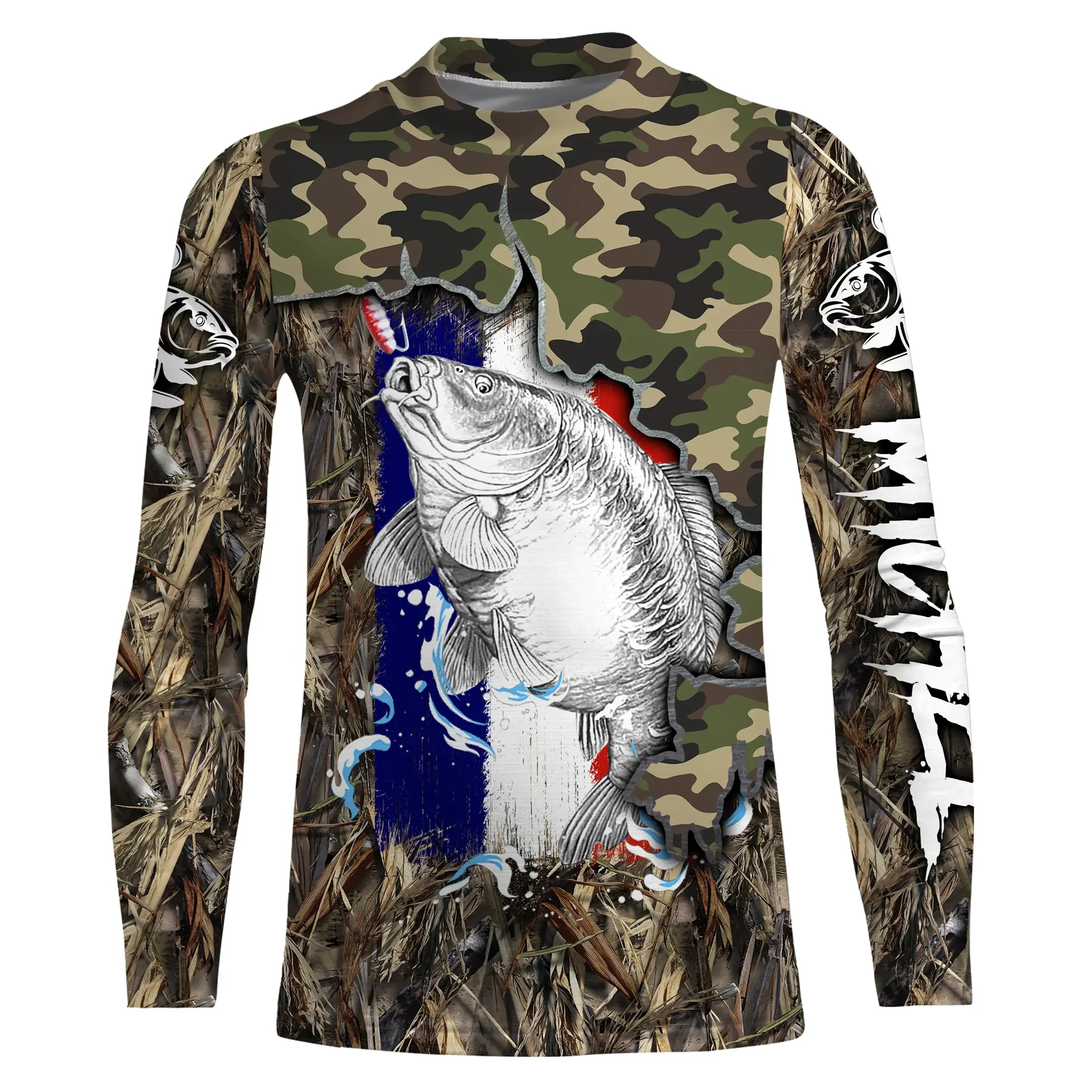 Sweat  Capuche Camouflage Pêcheur de Carpe - Confort Durable pour Toutes Saisons, Idéal pour les Amateurs de Pêche - CT19072214