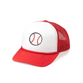 Sweet Wink Baseball Patch Trucker Hat - Red/White