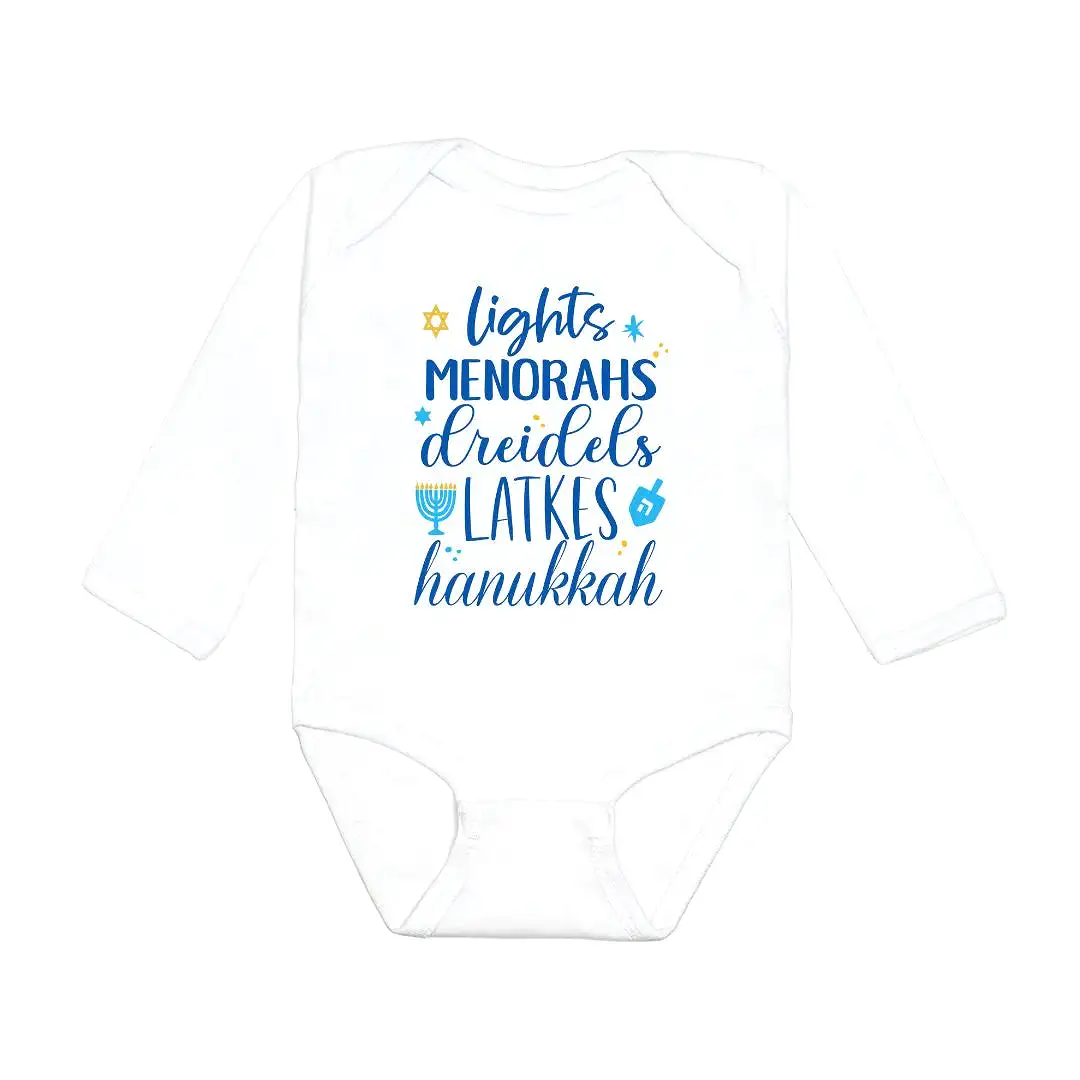 Sweet Wink - Hanukkah Fun Long sleeve Bodysuit