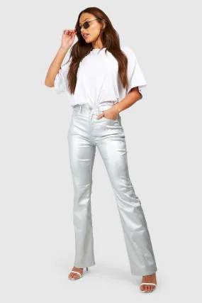 Tall Metallic Coated Straight Leg Jeans