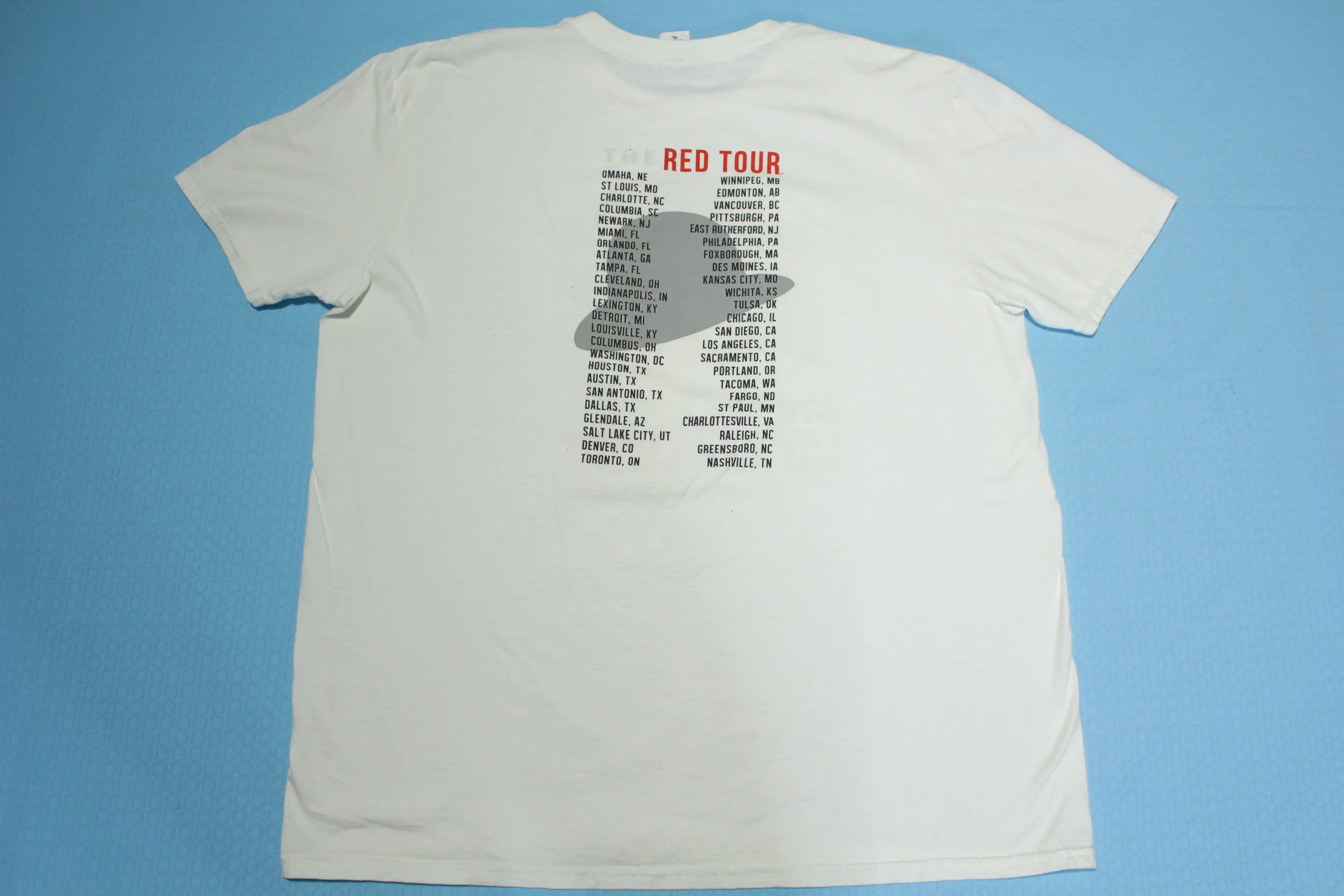 Taylor Swift 2013 Hat Red Tour City Concert List T-Shirt