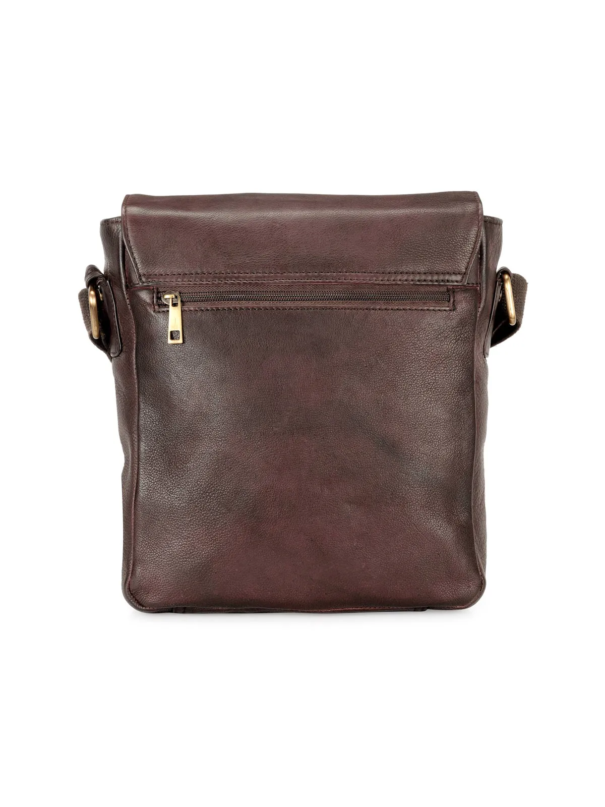 Teakwood Leather Mens Crossbody Bag - Brown