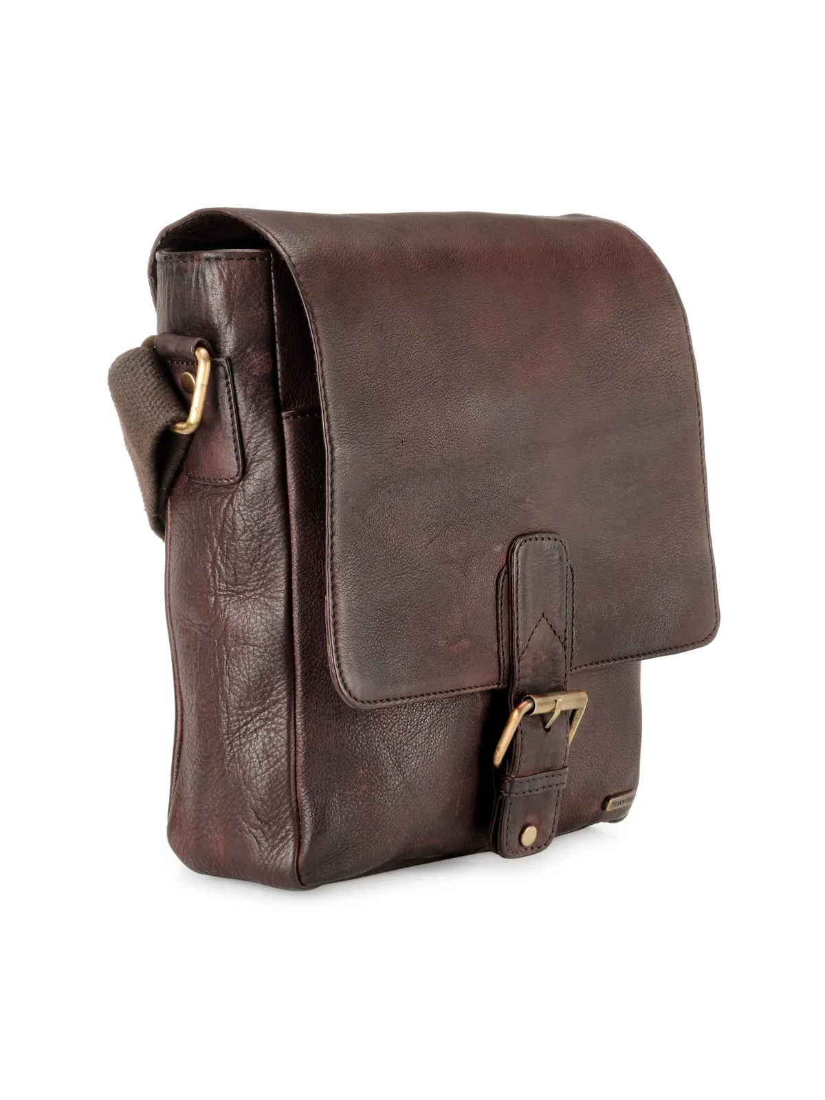 Teakwood Leather Mens Crossbody Bag - Brown