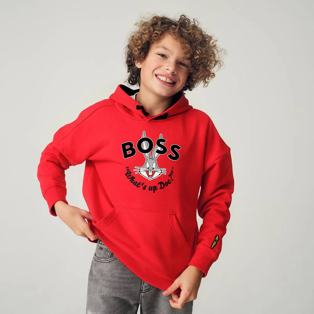 Teen Boys Red Looney Tunes™ Logo Hoodie