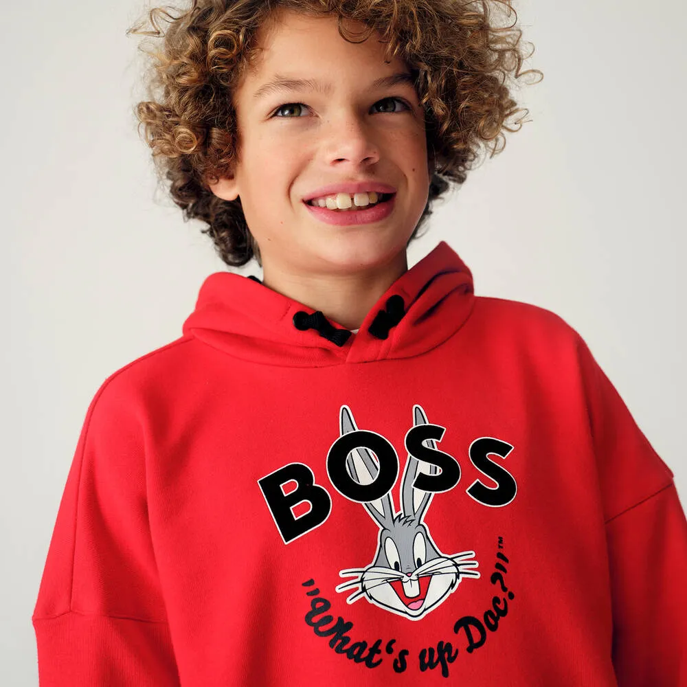 Teen Boys Red Looney Tunes™ Logo Hoodie