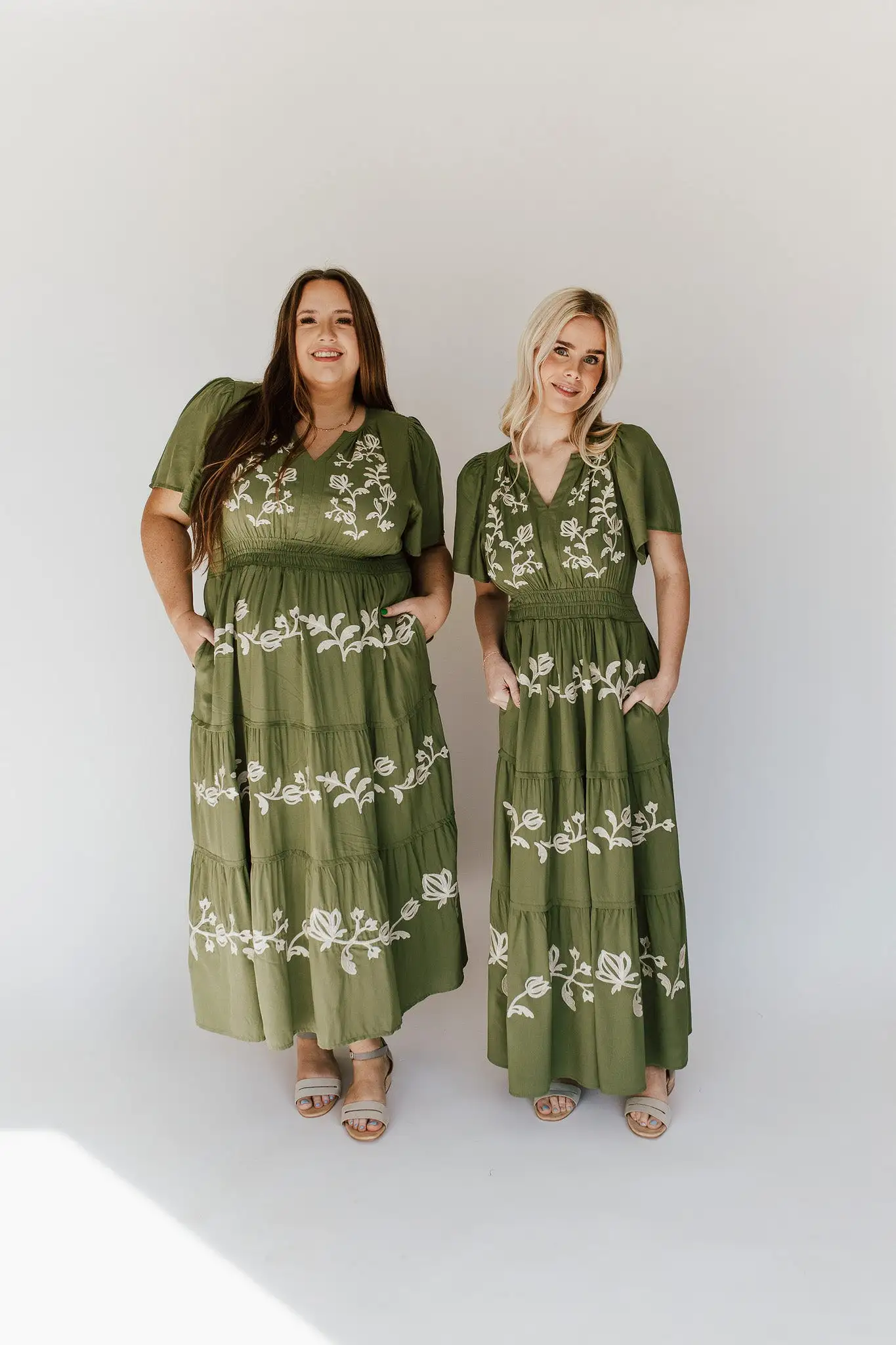 The Radford Embroidered Maxi Dress in Olive (PRE-ORDER: SHIPS IN 3-4 WEEKS)