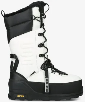 Ugg Womens White/Blk Shasta logo-debossed leather-blend high boots