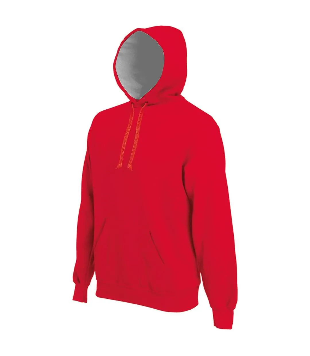 Unisex adult contrast heavyweight hoodie red/heather grey Kariban