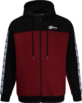 Uptheir Thor Zip Through Hoody - Black Burgundy