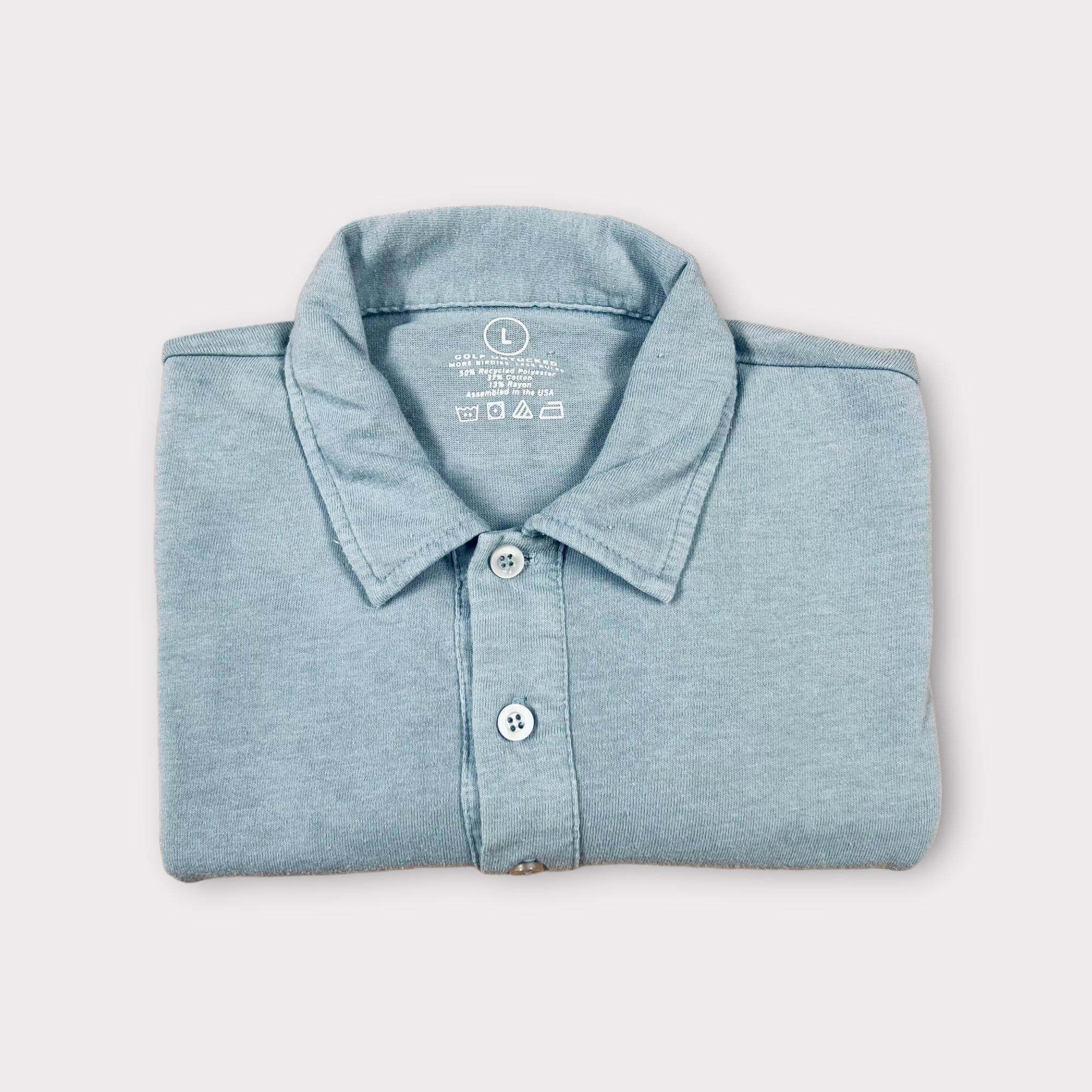 Vintage Comfort Polo- Heather Sky Blue