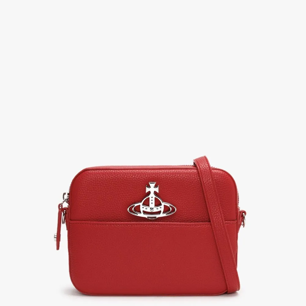 Vivienne Westwood Johanna Grain Crossbody Bag -Red