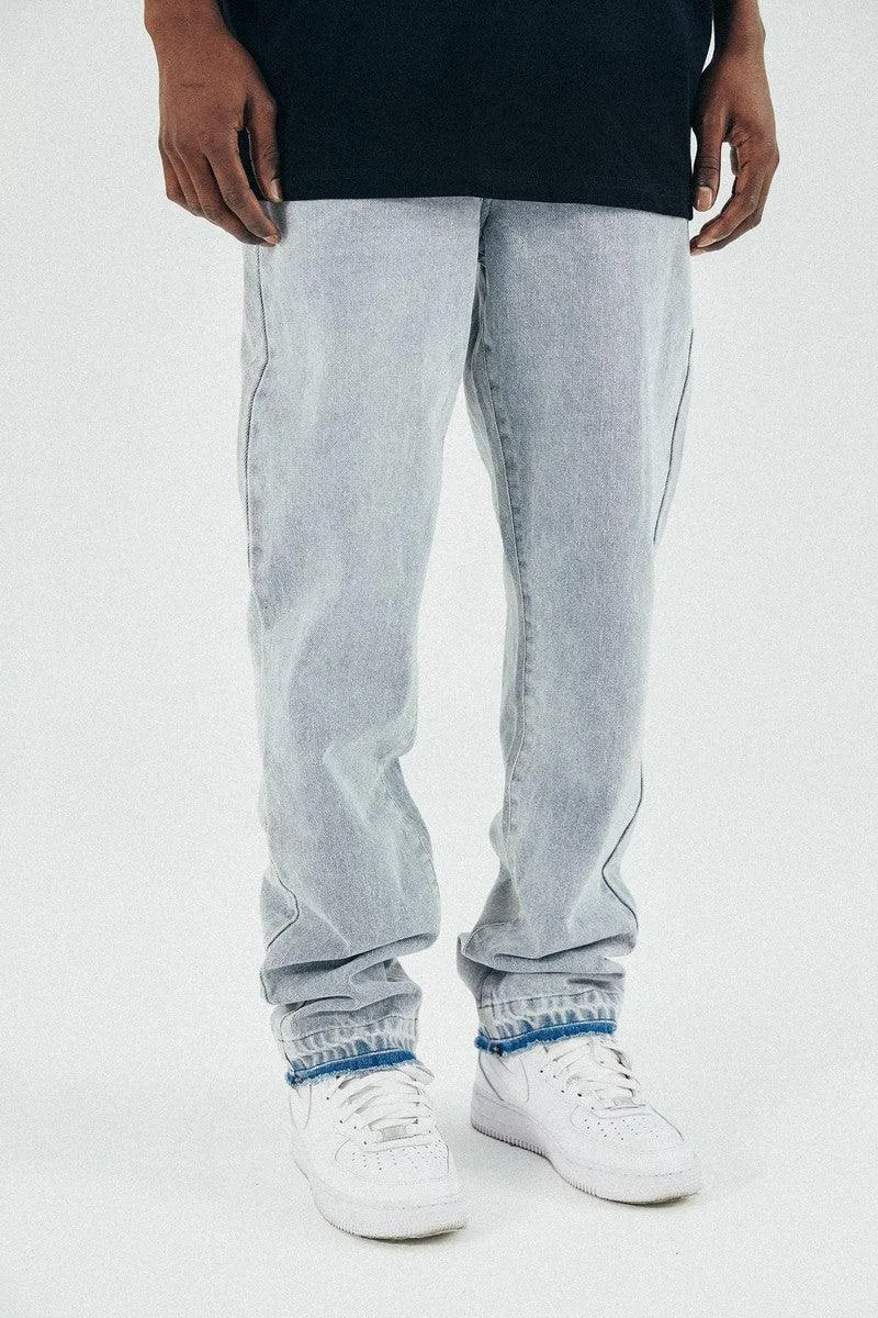 Washed Embroidered Logo Jeans