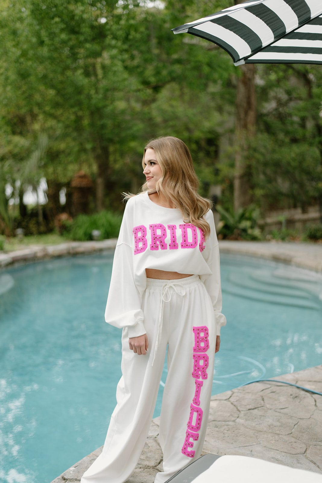 White Bride Lounge Set Sweatpants