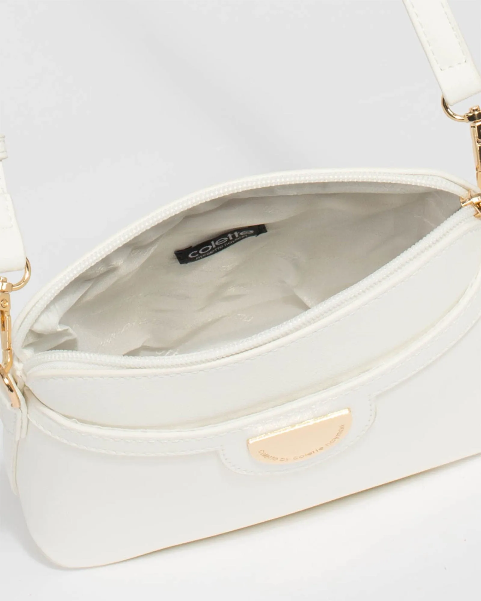 White Karen Plate Crossbody Bag