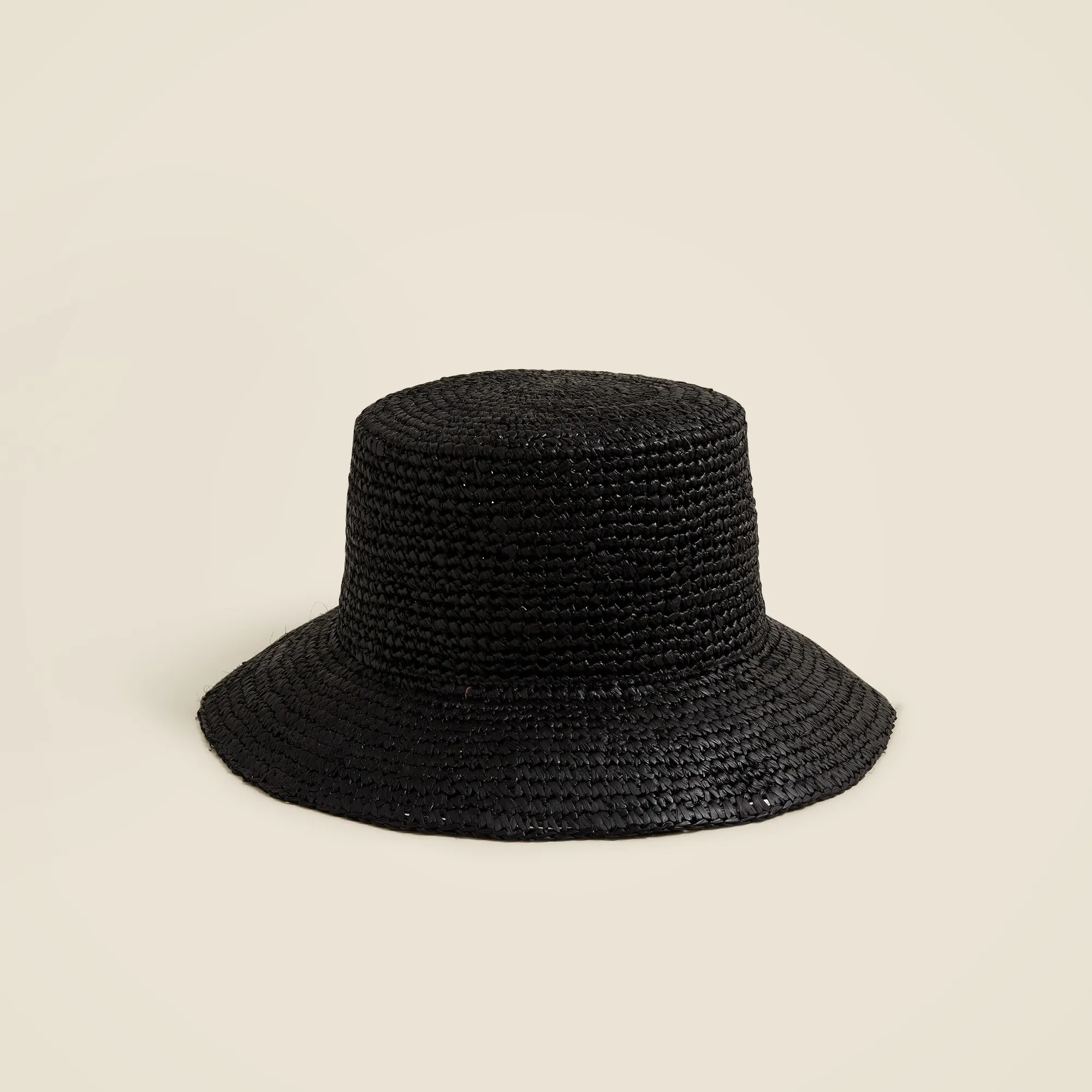 Wide-brim raffia bucket hat