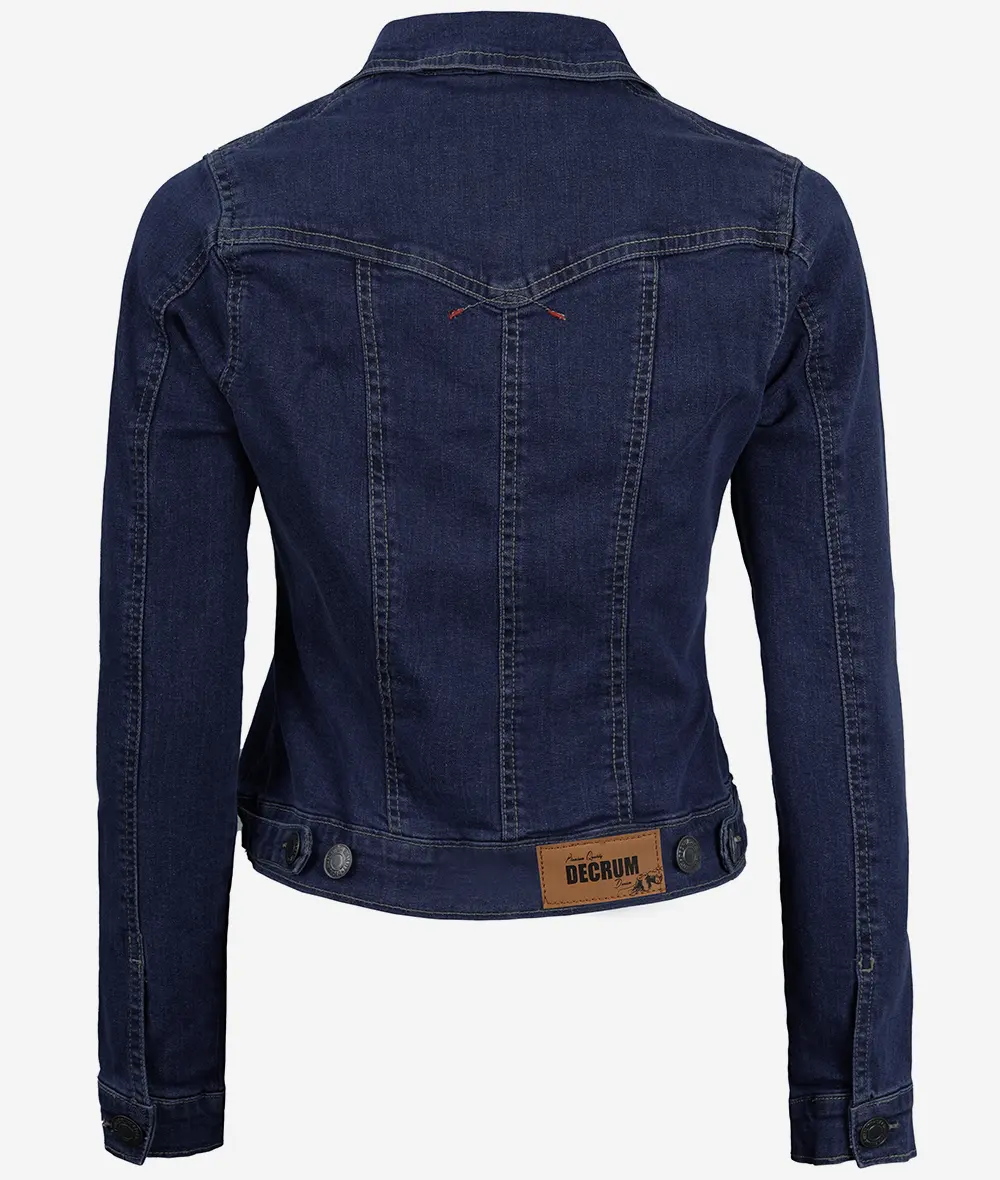 Women's Dark Blue Denim Jacket - Trucker Style