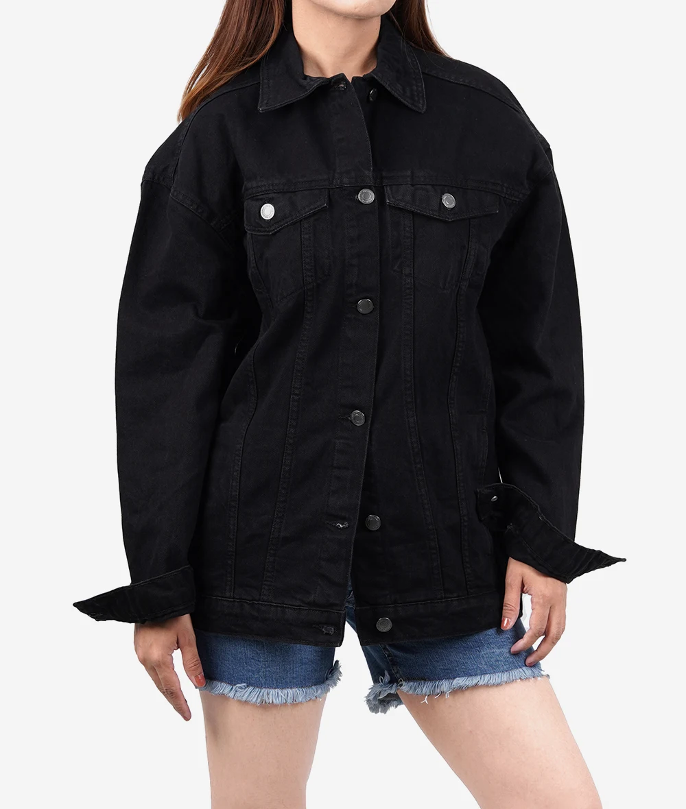 Womens Black Oversized Denim Jacket