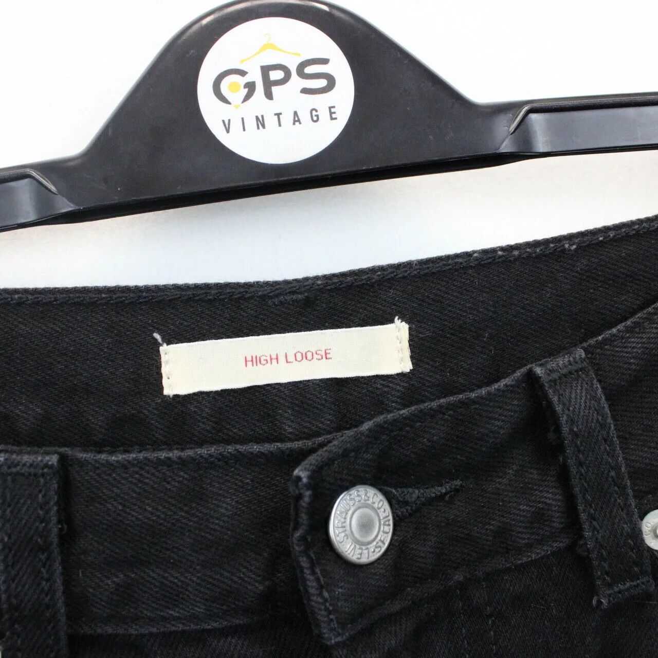 Womens LEVIS High Loose Big E Jeans Black | W32 L32