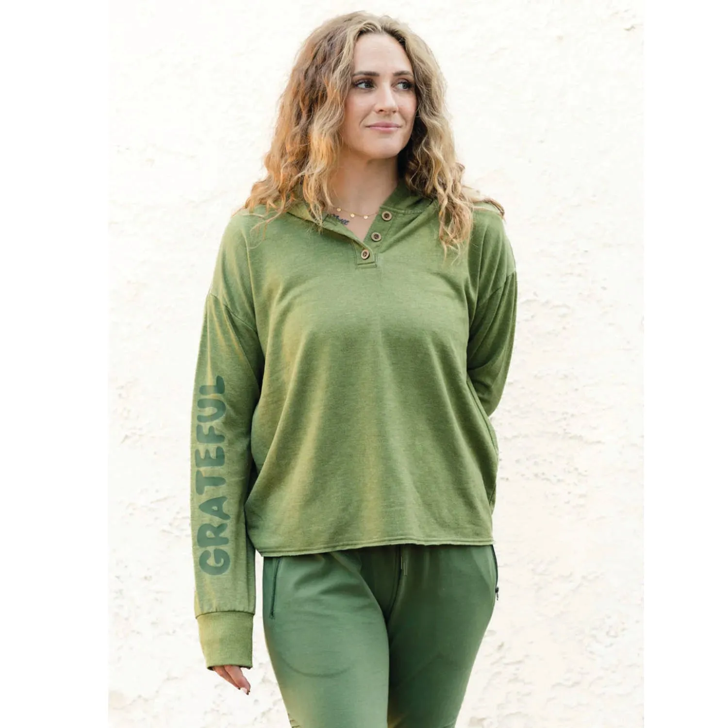 Women's Splendid Iris Emma Hoodie Grateful Olive