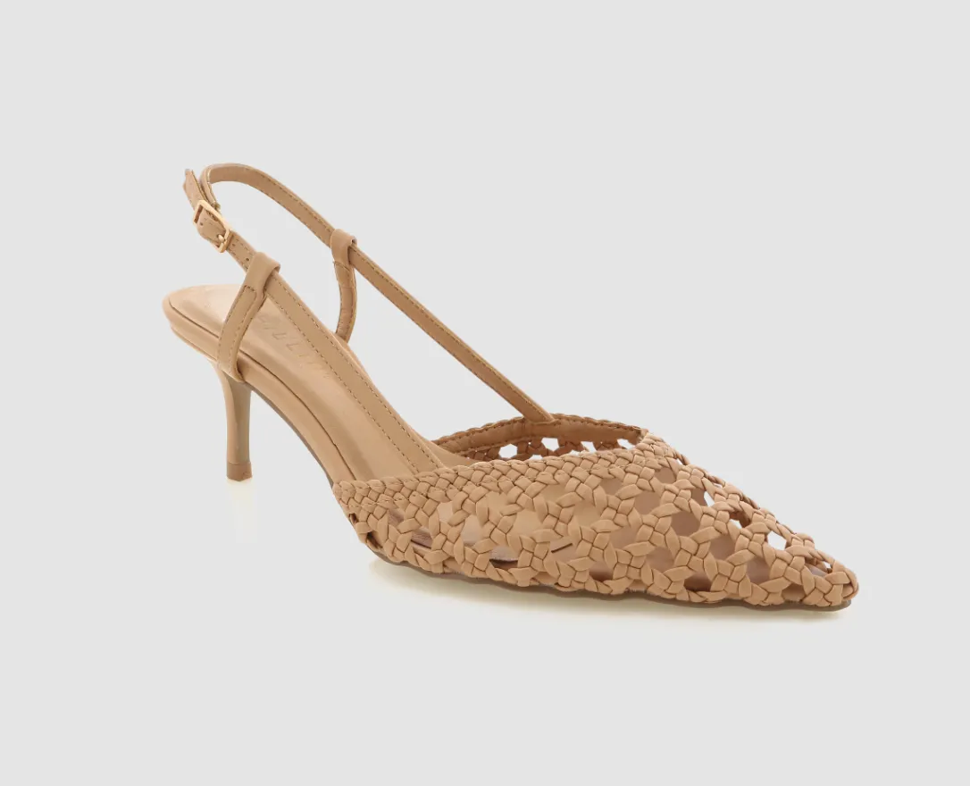 Woven Pointed Toe Heel Shoe by Billini