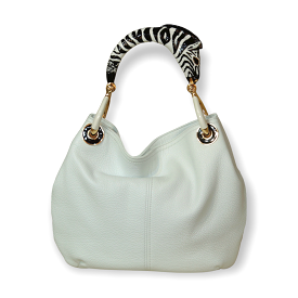 ZEBRA WITH WHITE NAPPA LEATHER SMALL HANDBAG