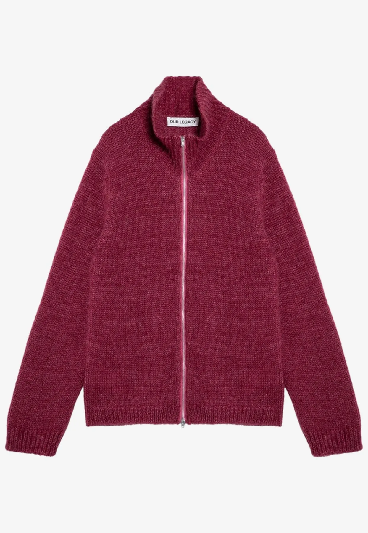 Zip-Up Mohair Blend Cardigan